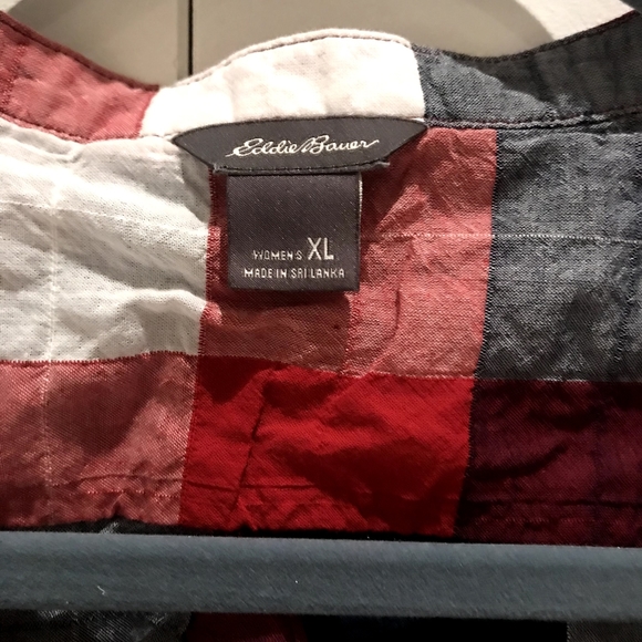 Eddie Bauer sleeveless blouse gingham cotton vest - Picture 5 of 8